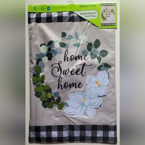 Embroidered Garden Yard Flag Home Sweet Home